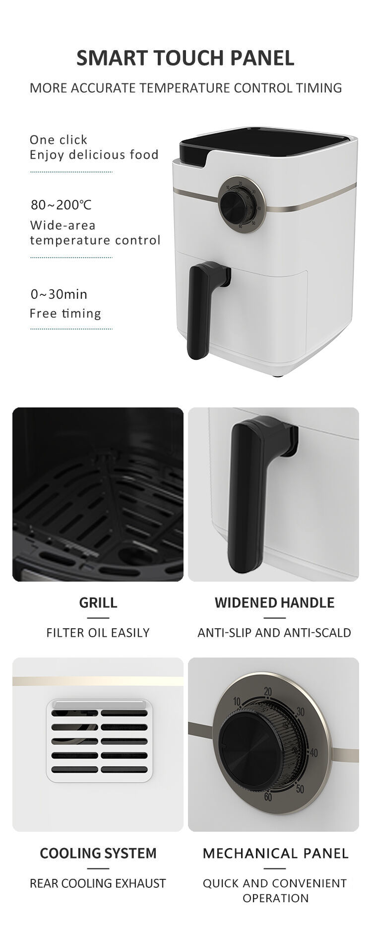 1.8L freidora de aire Wholesale Household Kitchenware home appliances Oil free Chicken Health Air Fryer supplier