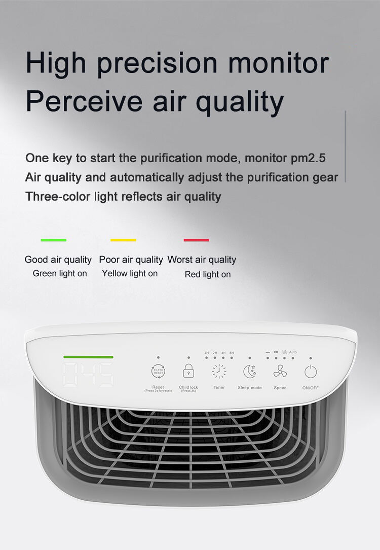 Minimalist Portable Digital display Touch screen Household Room Air cleaner Air Purifier details