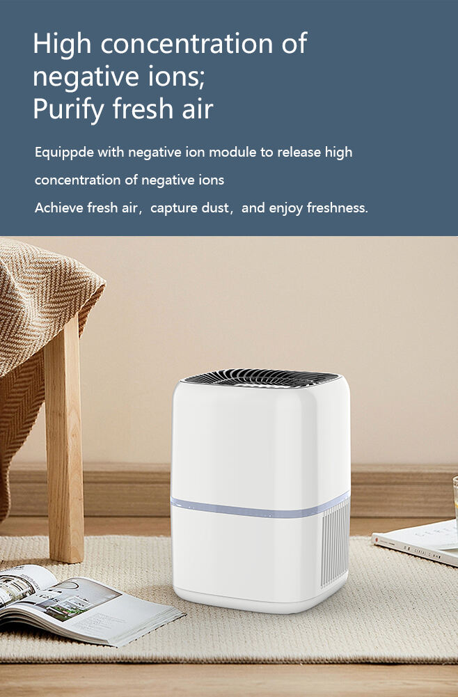 Desktop Negative ion air purifier  hepa filter Atmosphere light home household details