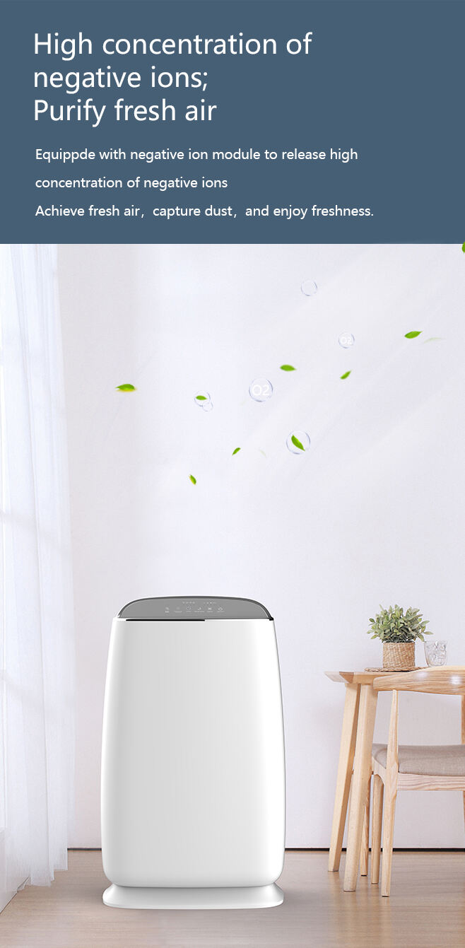 New Commercial Air Purifier Hepa Filter Free Uv Light App Air Cleaner Negative Ion Air Purifier For Office factory