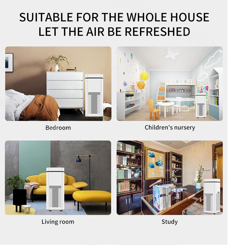 New Arrival multifunctional  PM2.5 digital display function household air purifier with universal wheel design details