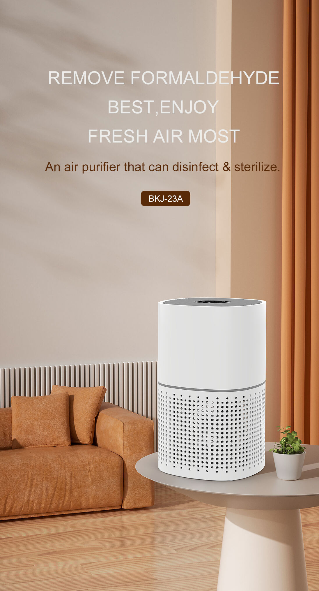 Experience Pure Air with High-Quality negative ion Air Purifiers touch screen 8 hours timer factory