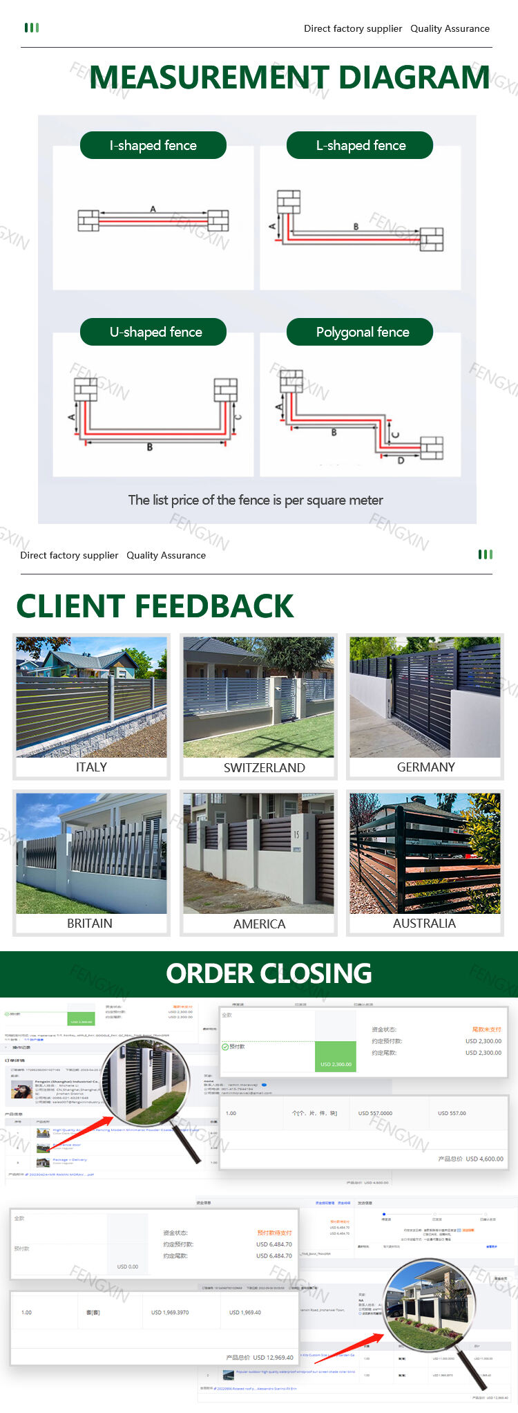 Customized Residential Fence Panels Outdoor Modern Aluminum Fence High End Deluxe Fencing Trellis Gates Metal Waterproof Morden manufacture