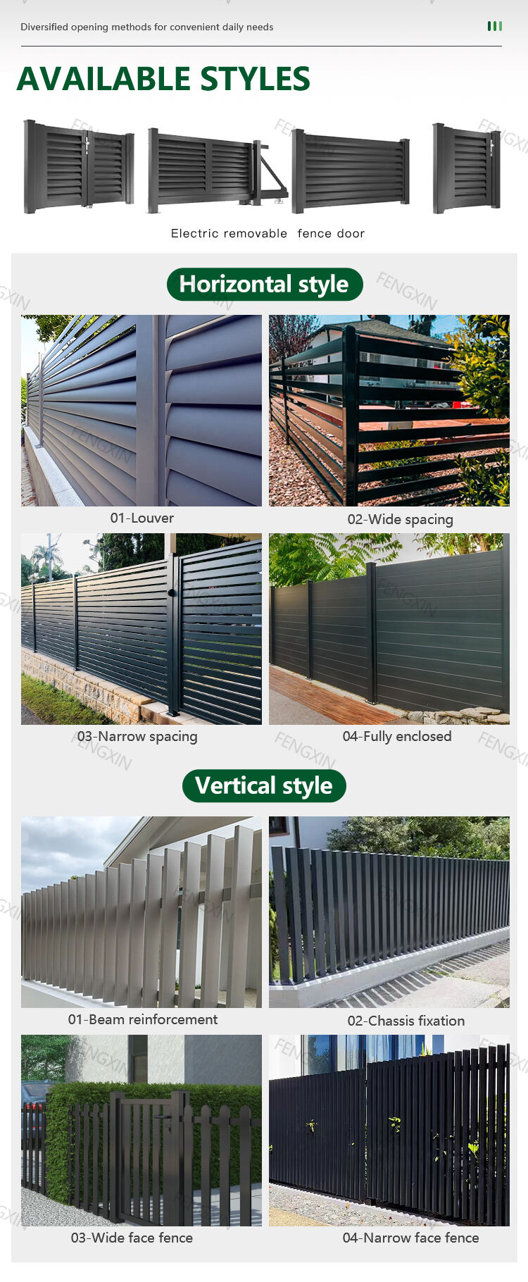 Customized Residential Fence Panels Outdoor Modern Aluminum Fence High End Deluxe Fencing Trellis Gates Metal Waterproof Morden details