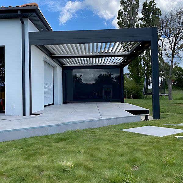 gazebo with louvered roof-0