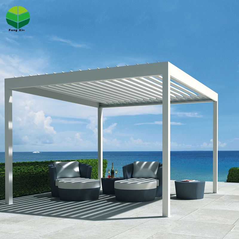 Four seasons 4*3 3*4 motorized electric aluminum pergola outdoor aluminum with sides roof pergola