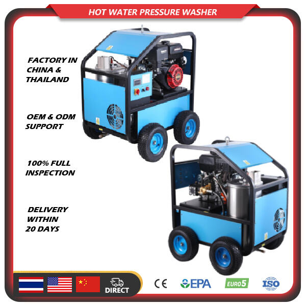 Say goodbye to stubborn dirt and grime with a heated pressure washer!