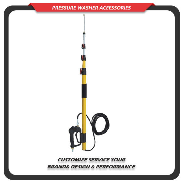 No more straining or reaching when cleaning with a pressure washer telescoping wand.