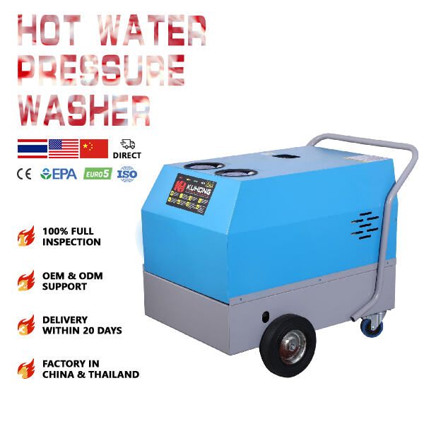Effortlessly blast away grime with the convenience of an electric hot water power washer."