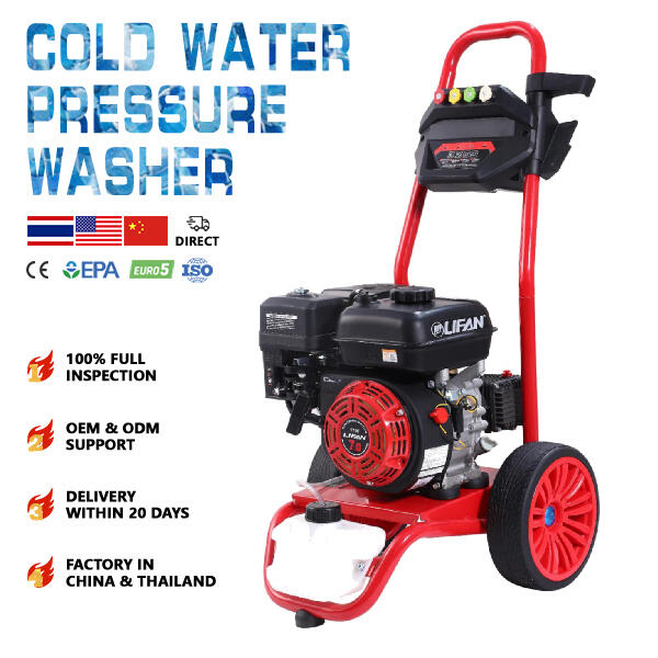 Power and portability with gasoline pressure washer for outdoor cleaning