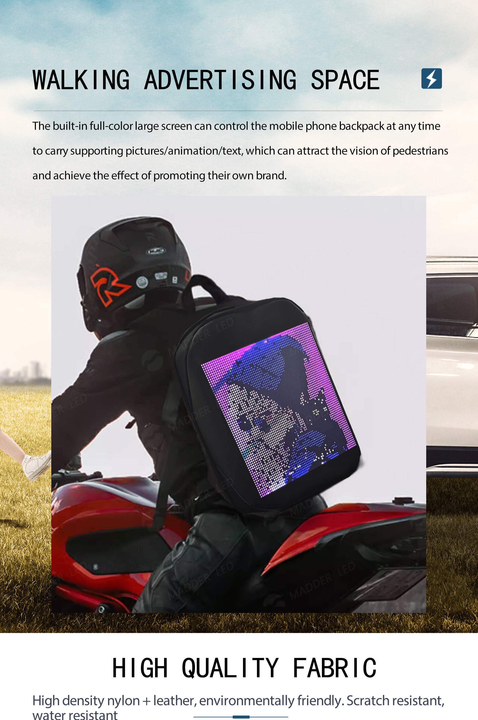 LED advertising backpack manufacture