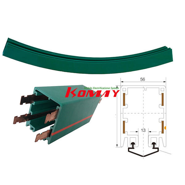 Curved conductor rails for smooth, safe operation