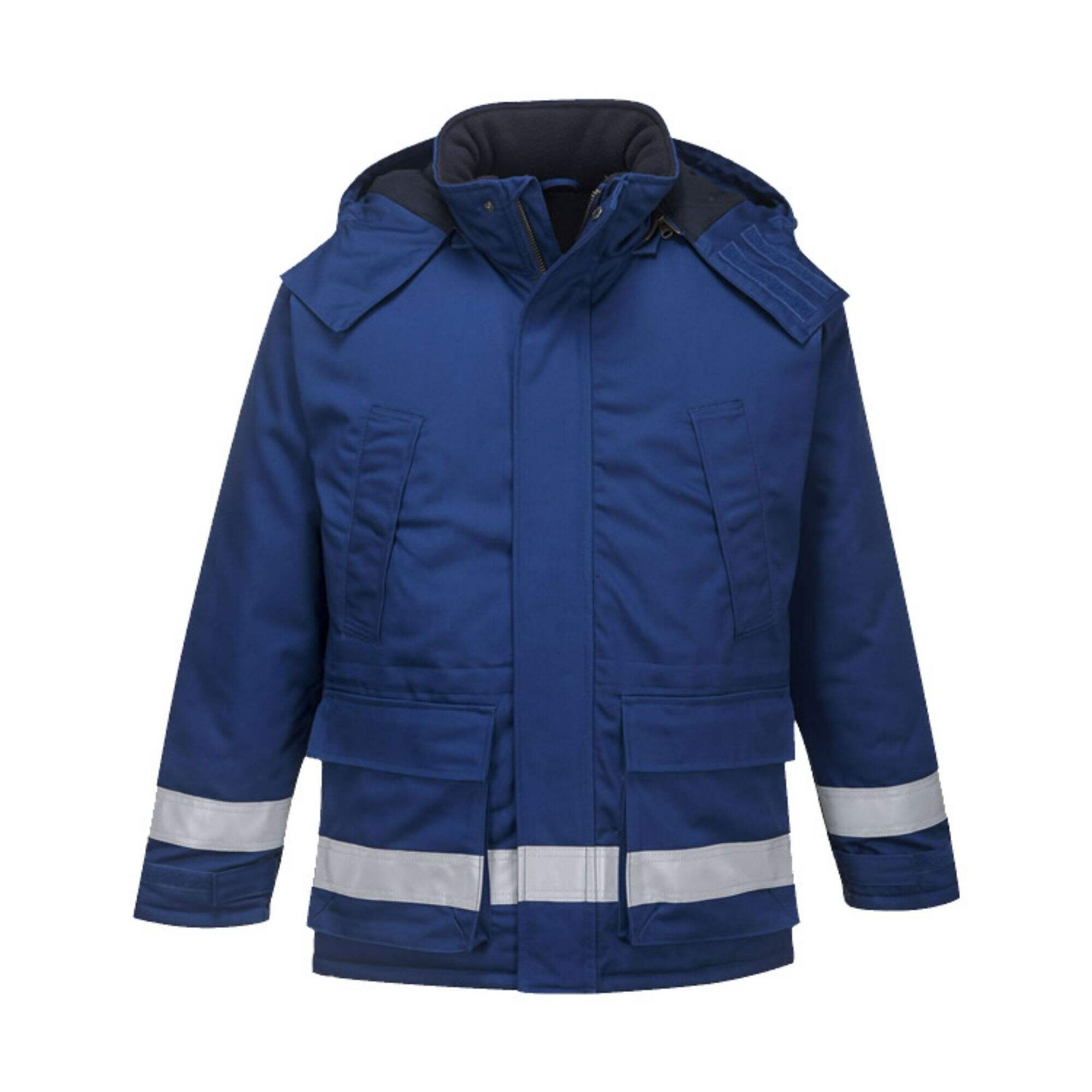 Hot Sale Insulated Polyester/Cotton  Reflective Safety Jacket Industrial Mechanic Oil Winter Hooded WorkWear