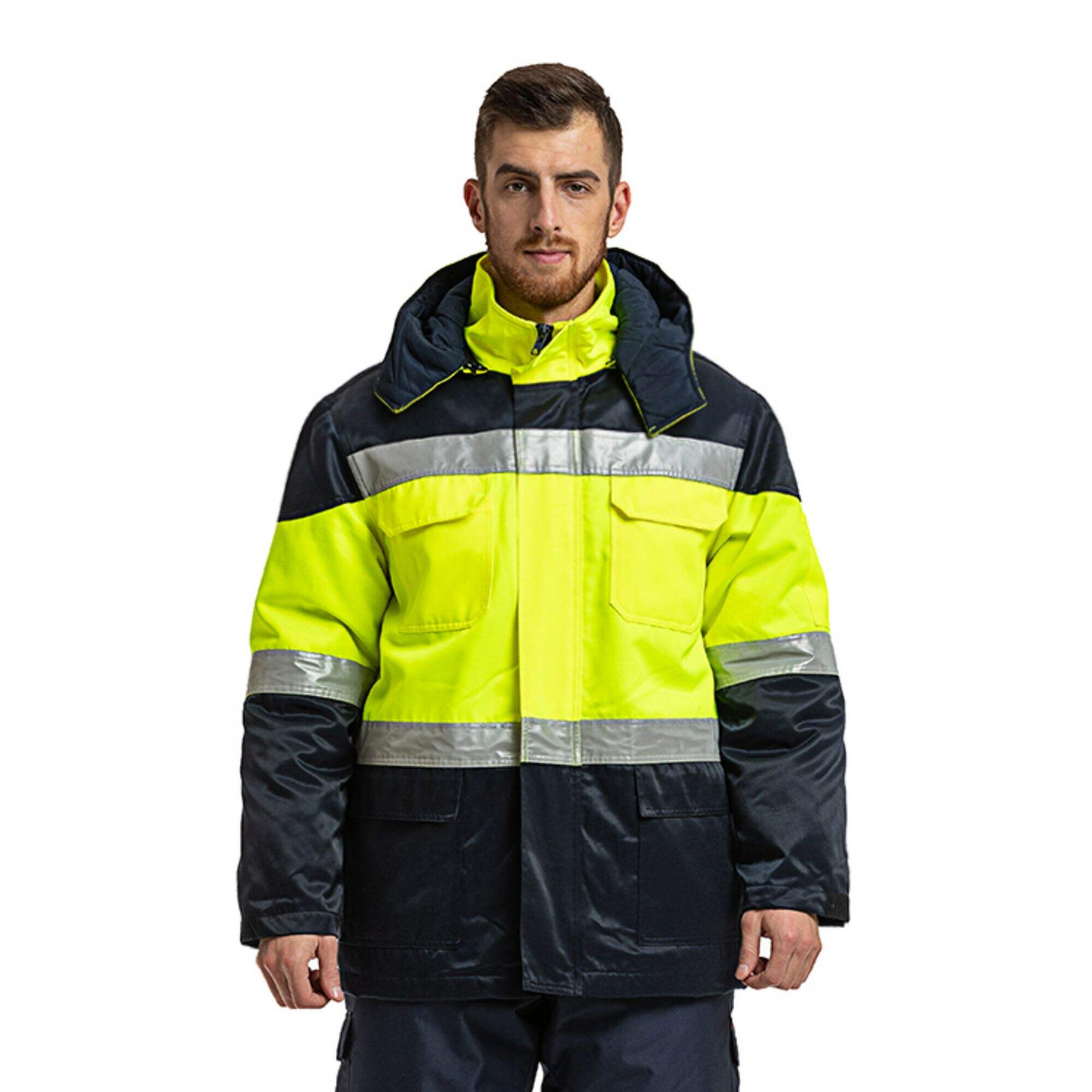 Factory Supply Thickened Hi Vis Reflective Pullover Waterproof Windproof Outdoor Traffic Railway Jacket