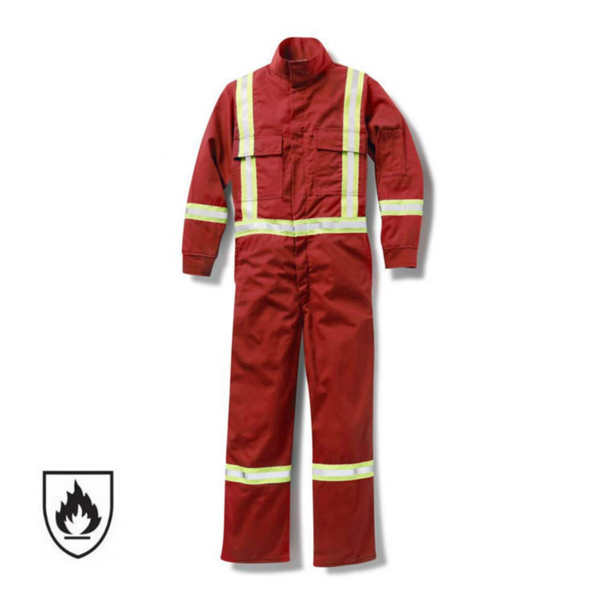 Industrial Cotton/Polyester Hi Vis Reflective Coverall Fireproof FlameRetardant Clothes with X back