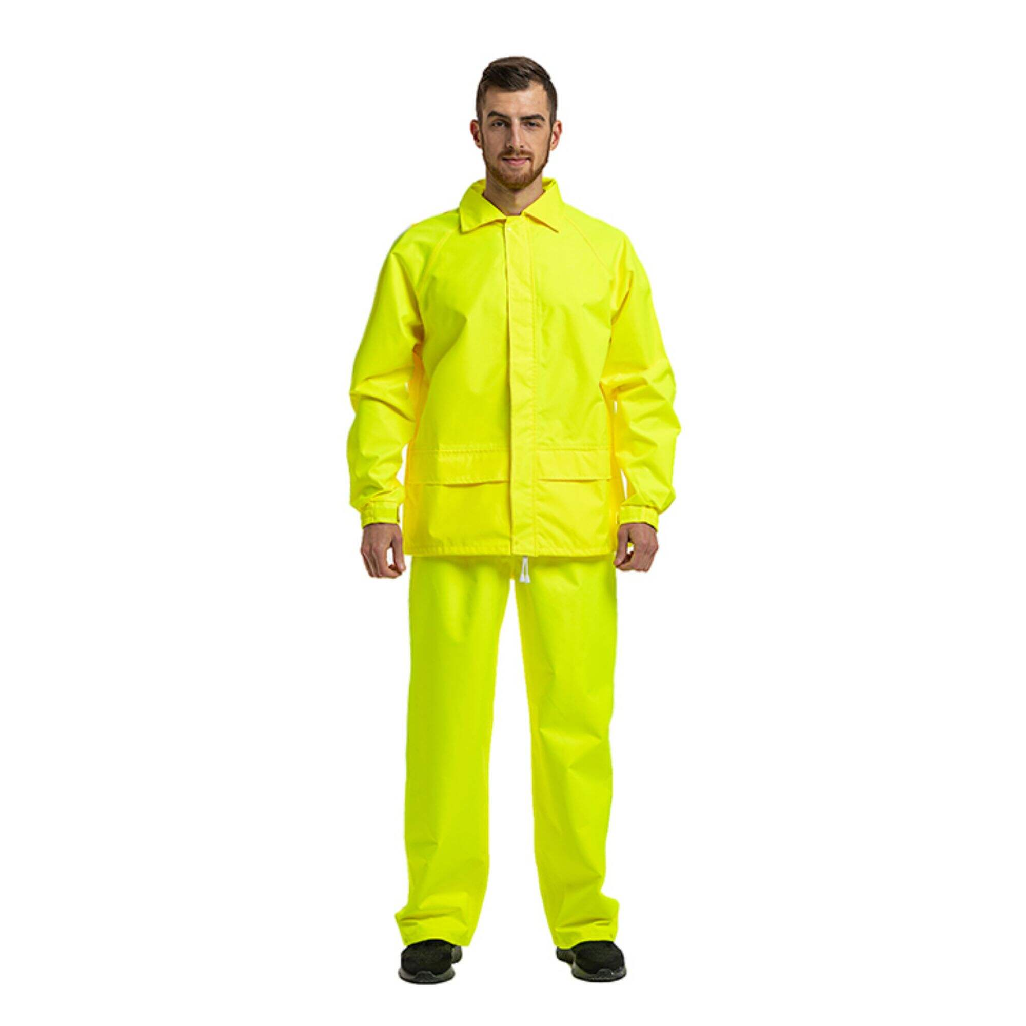 Factory Supply Hi Vis Reflective Reusable Fashionable Waterproof Raincoat Construction Safety Work High Quality Suit