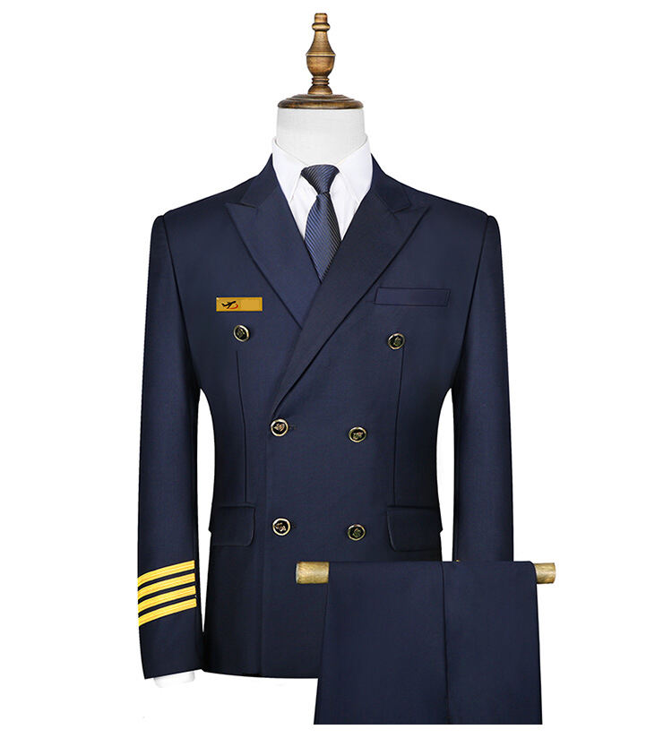 Wholesale Custom Pilot Coat Aviation Work Wear Shirt  Coat Pants Three Piece Pilot Uniform