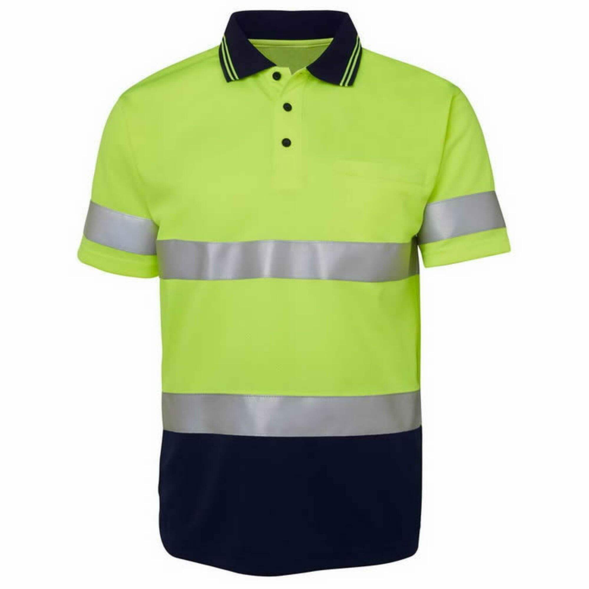 Factory Supply Custom Hi Vis Reflective Polo Shirt With Tapes Premium Short Sleeves Clothes