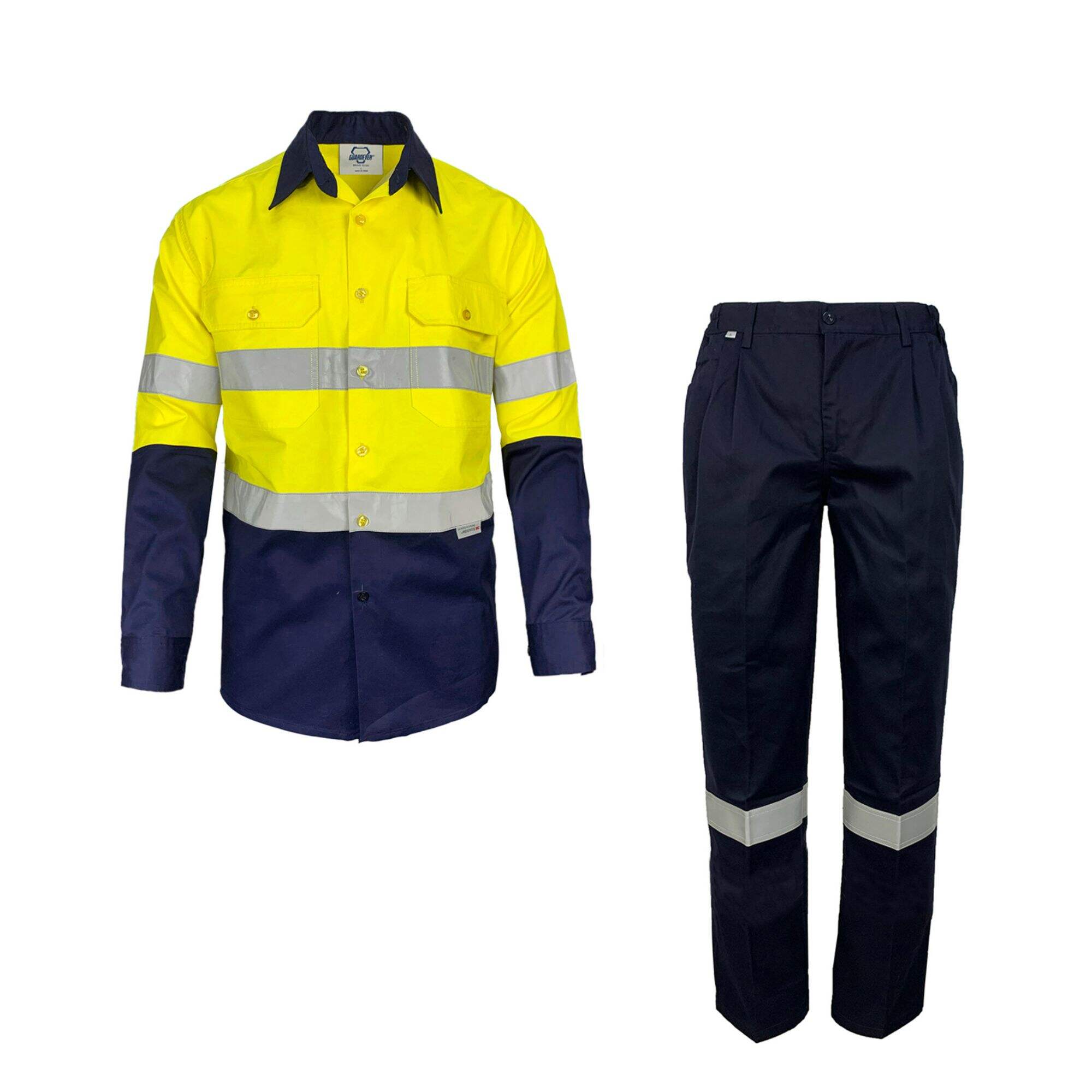 Hot Sale Unisex Reflective Hi Vis Cotton Long Sleeve Clothes Safety Construction Work Suit