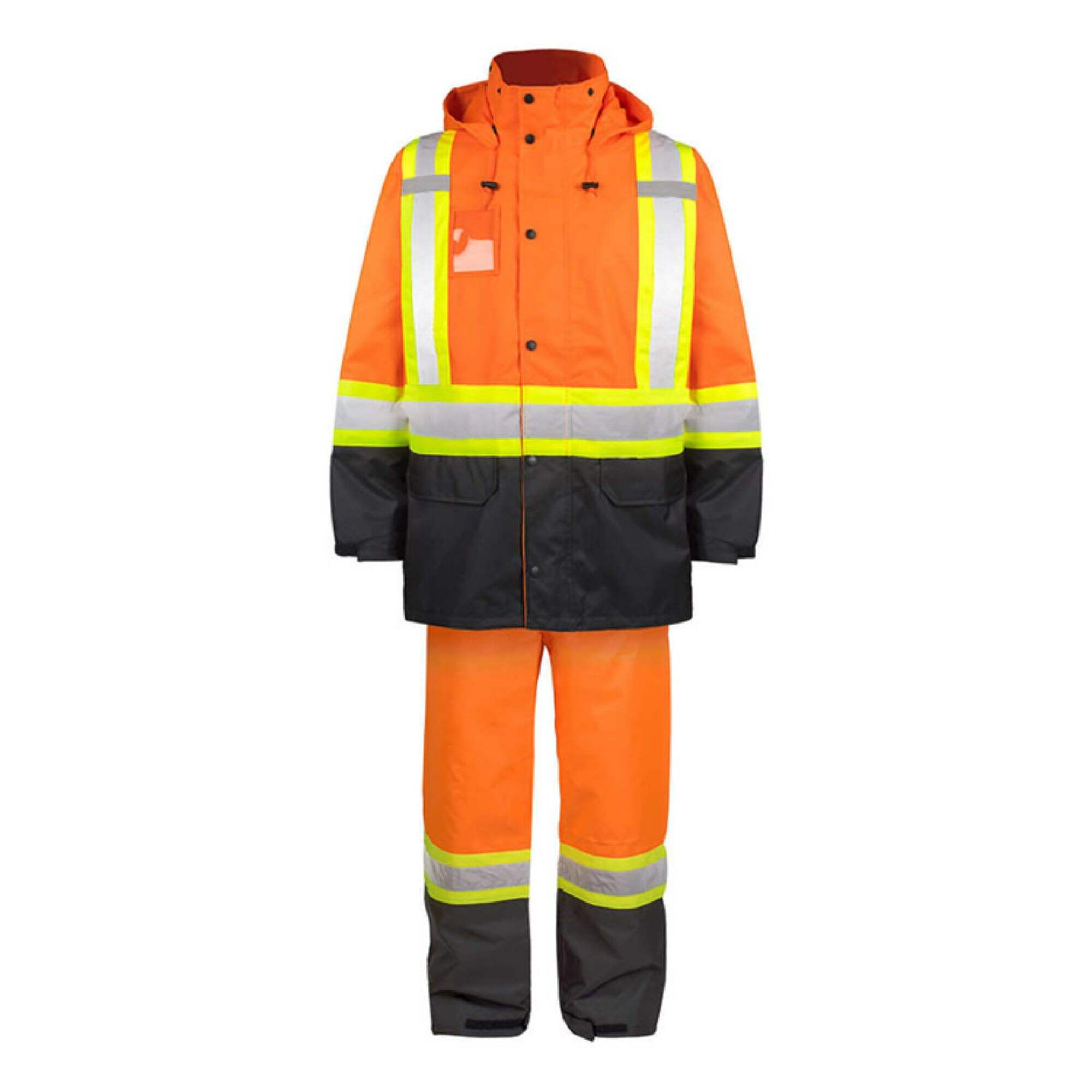 Factory Supply Hi Vis Reflective With X back Clothes  Waterproof Construction Safety raincoat