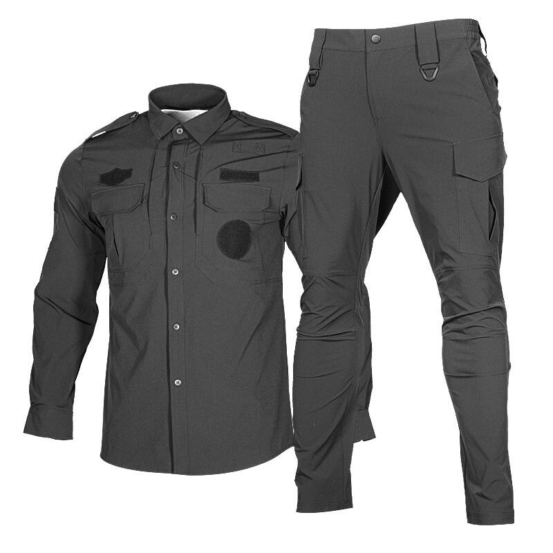 Wholesale Custom Rip Stop Battle  Utility Jacket And Cargo Pants Security Guard Work Outdoor Hunting Two Piece Work Wear Tactical Uniforms Suit
