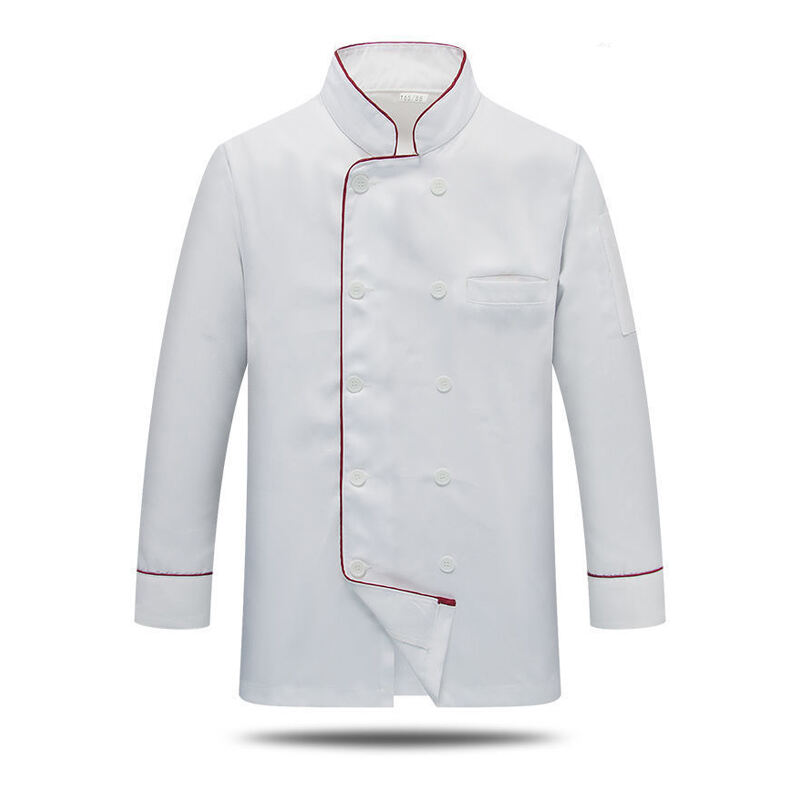 Wholesale Unisex Chef’s Coat Restaurant Kitchen Uniform Double Breasted Full Sleeves French Cuff Polycotton Chef Jacket