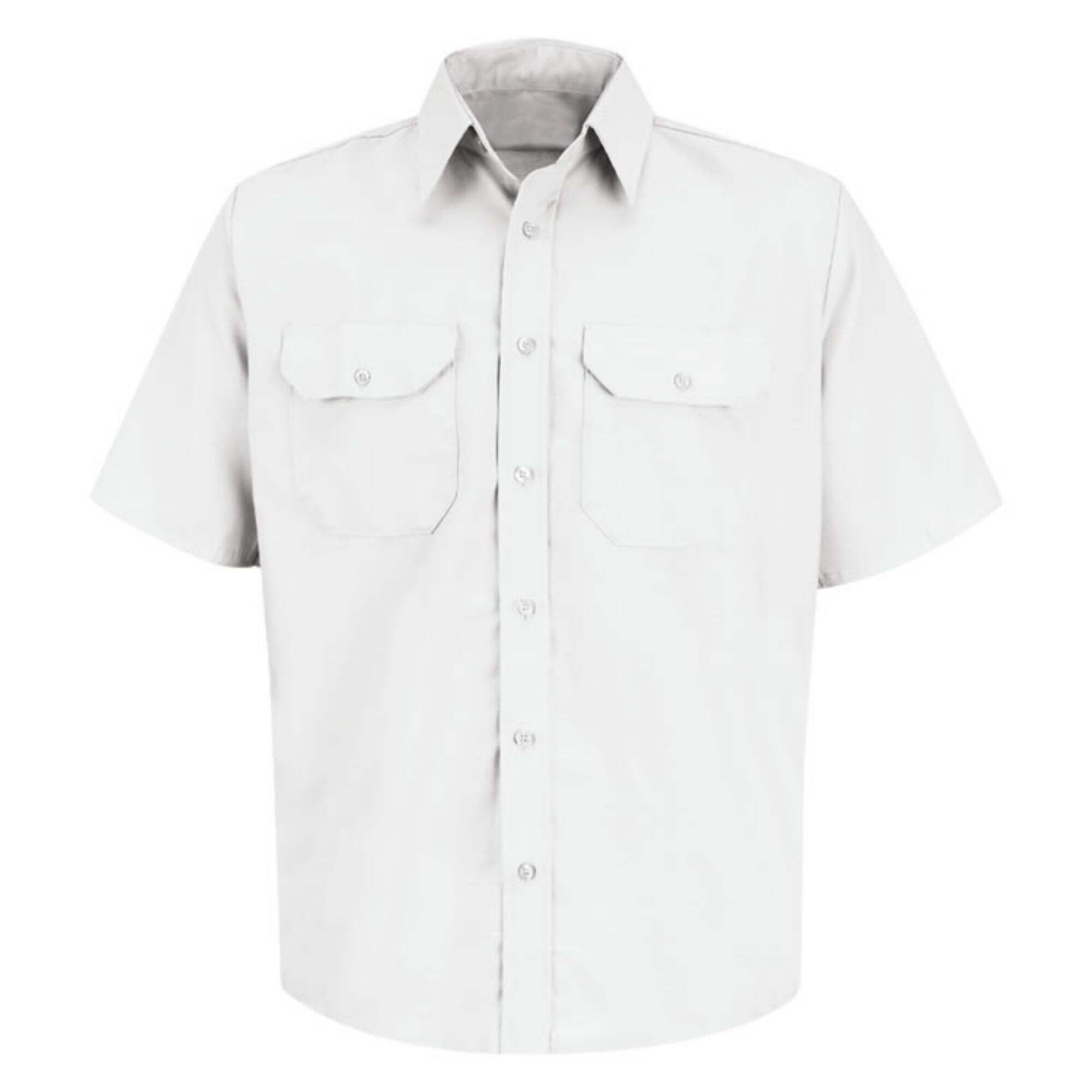 Hot Sale Polyester / Cotton Custom Short Sleeve Unisex Uniform Shirt With Two Pockets On The Chest