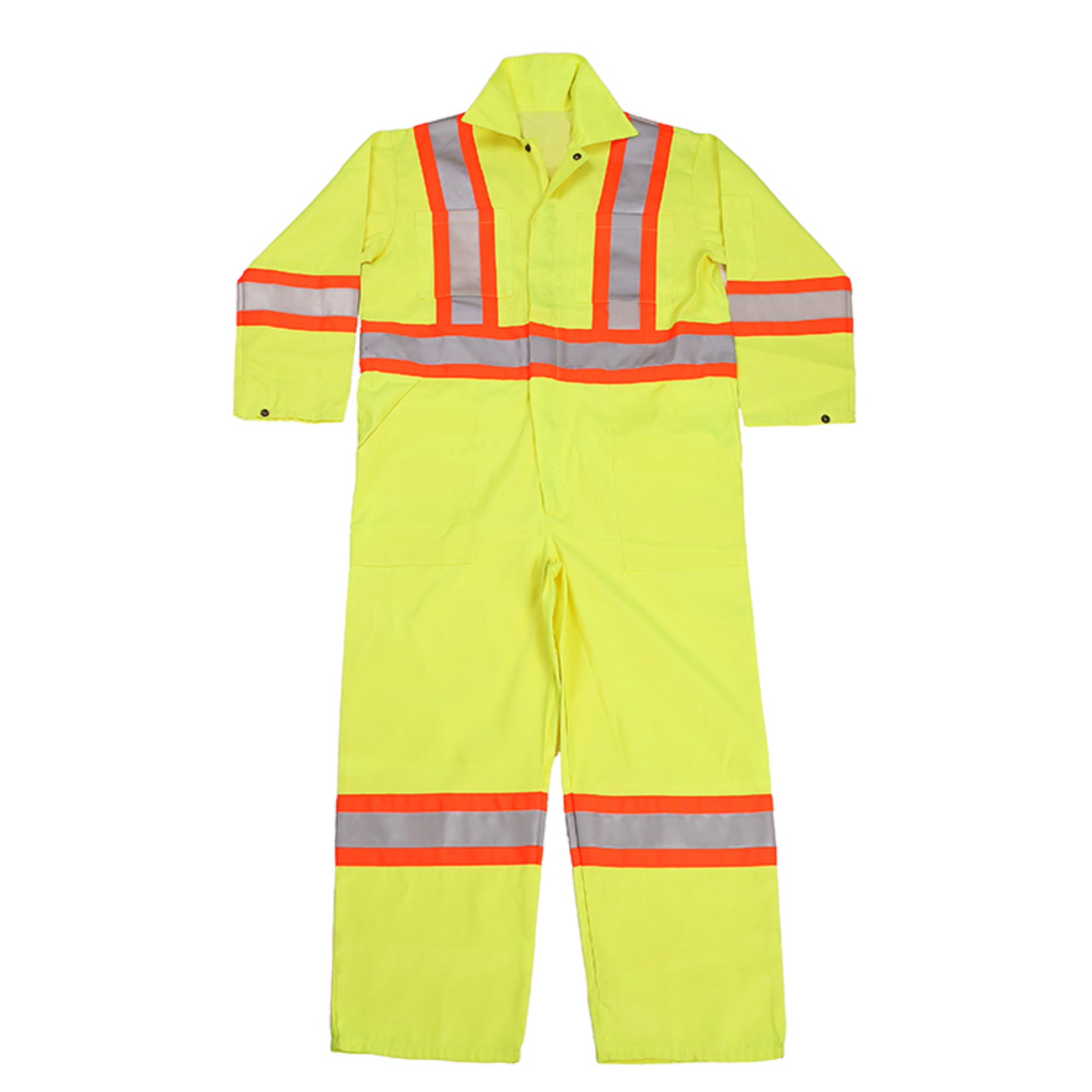 Custom Industrial Hi Vis Reflective Cotton/Polyester Overalls Traffic Railway Road Coverall