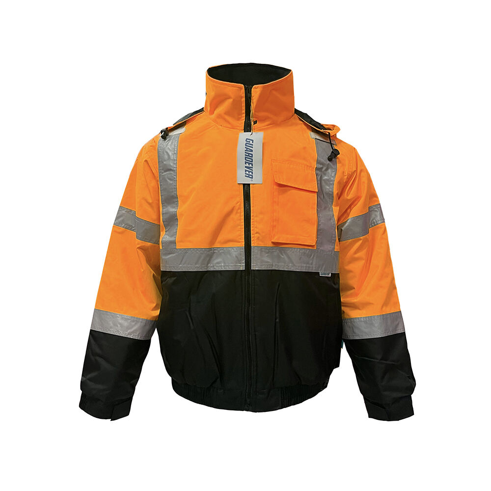 Guardever Work Wear Reflective Bomber For Mining Offshore Winter Waterproof Windproof Padded Cotton Insulation Hi Vis Safety Jacket