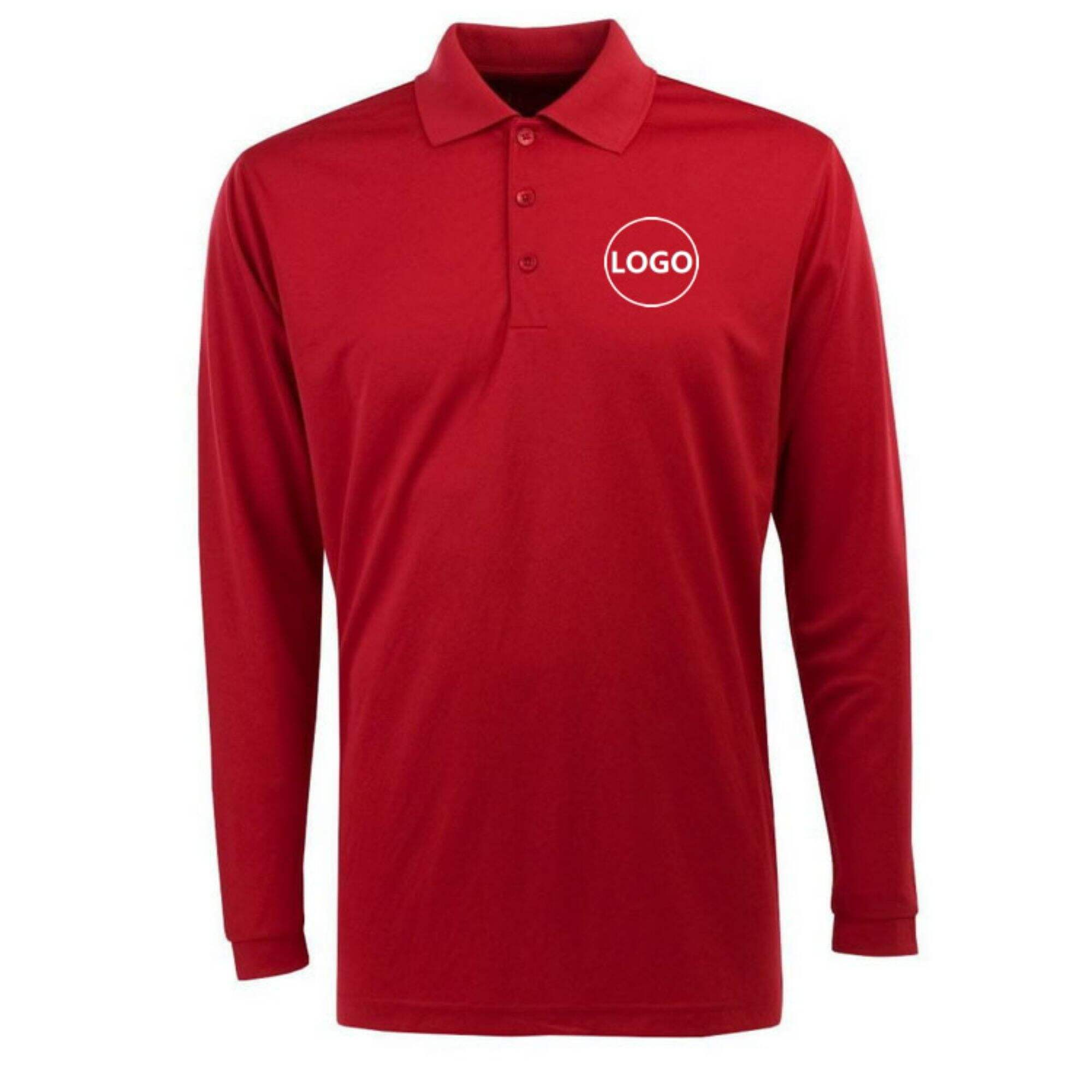 Wholesale High Quality Unisex Long Sleeve Polo Shirt Plain Custom Logo Breathable Cotton
