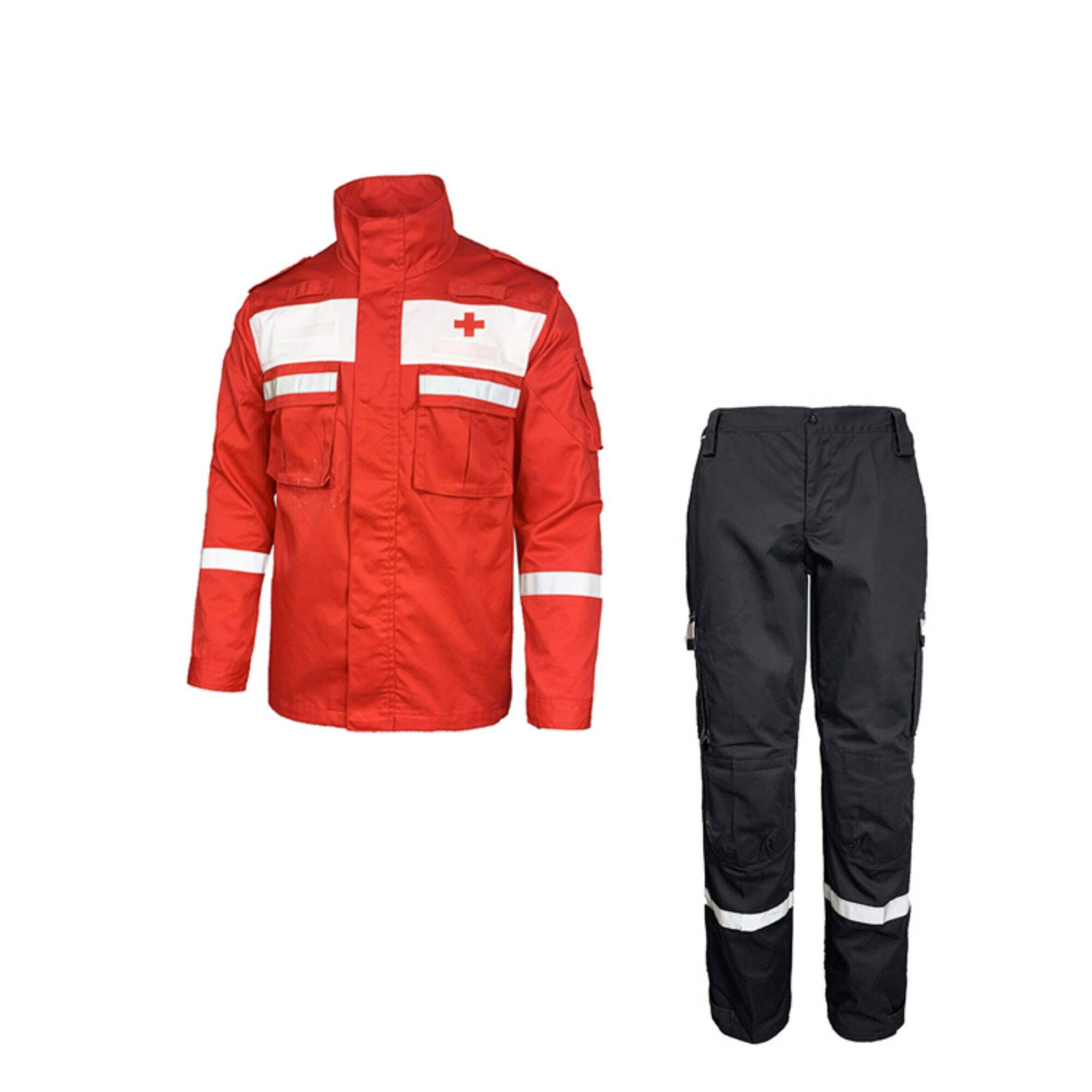 Custom Logo Unsix Industrial Uniforms Safety Workwear Rescue Windproof Red Cross PPE Clothing