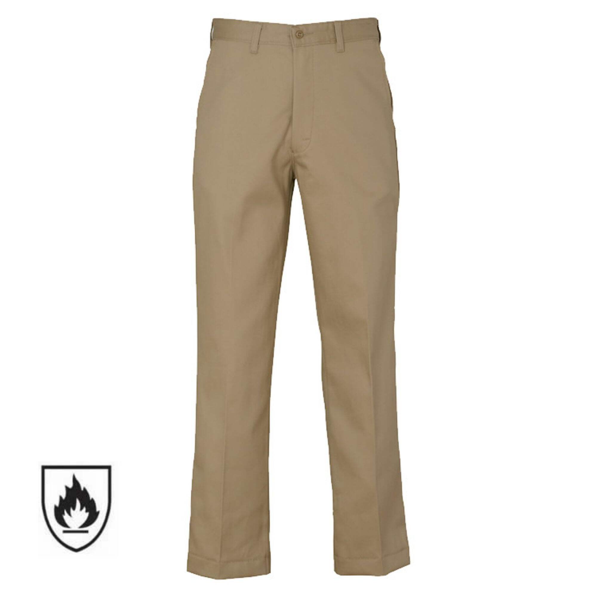 Casual Fire proof Pants Flat Front Cotton Spandex Antistatic Trousers