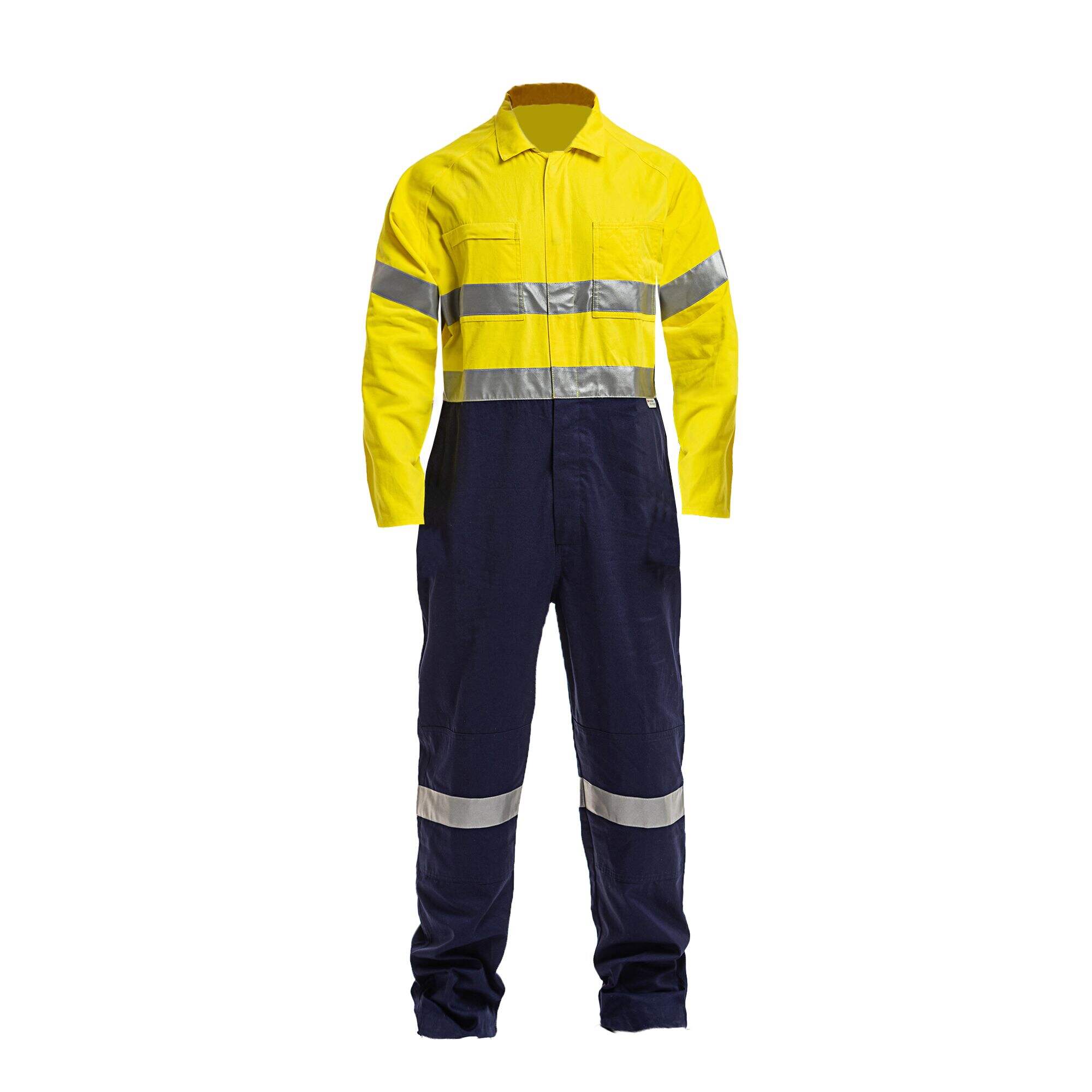 Factory Custom High Visibility Coverall Men's Workwear Cotton Reflective Overalls Construction Engineering One-Piece Hi Vis uniforms