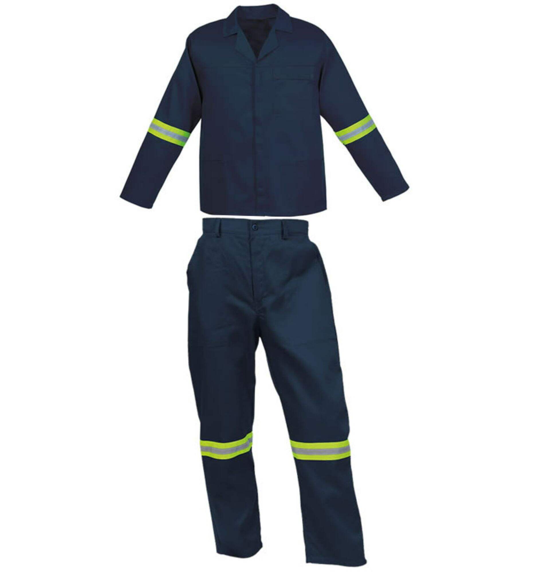 Factory Supply Polyester / Cotton Industrial Coal Mining  Workwear  Construction Reflective Safety Two Pieces Worksuits