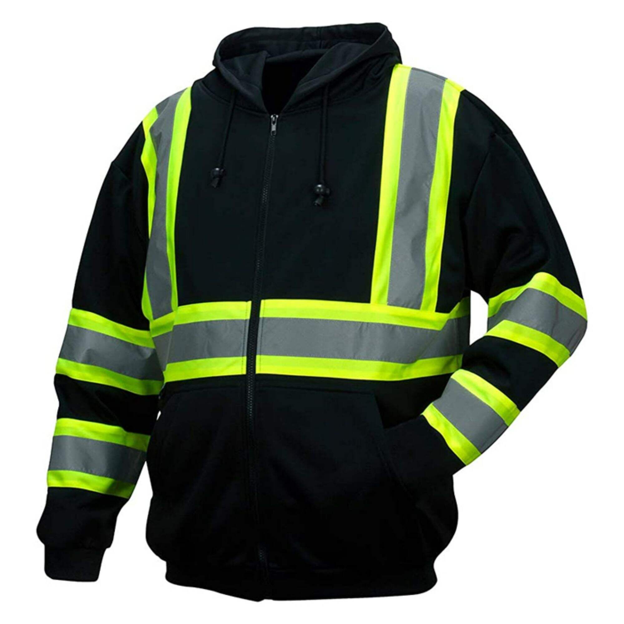 Custom Logo Windproof Waterproof Hi Vis Sweatshirt Reflective Jacket ANSI Class3 Pullover Sweatshirt