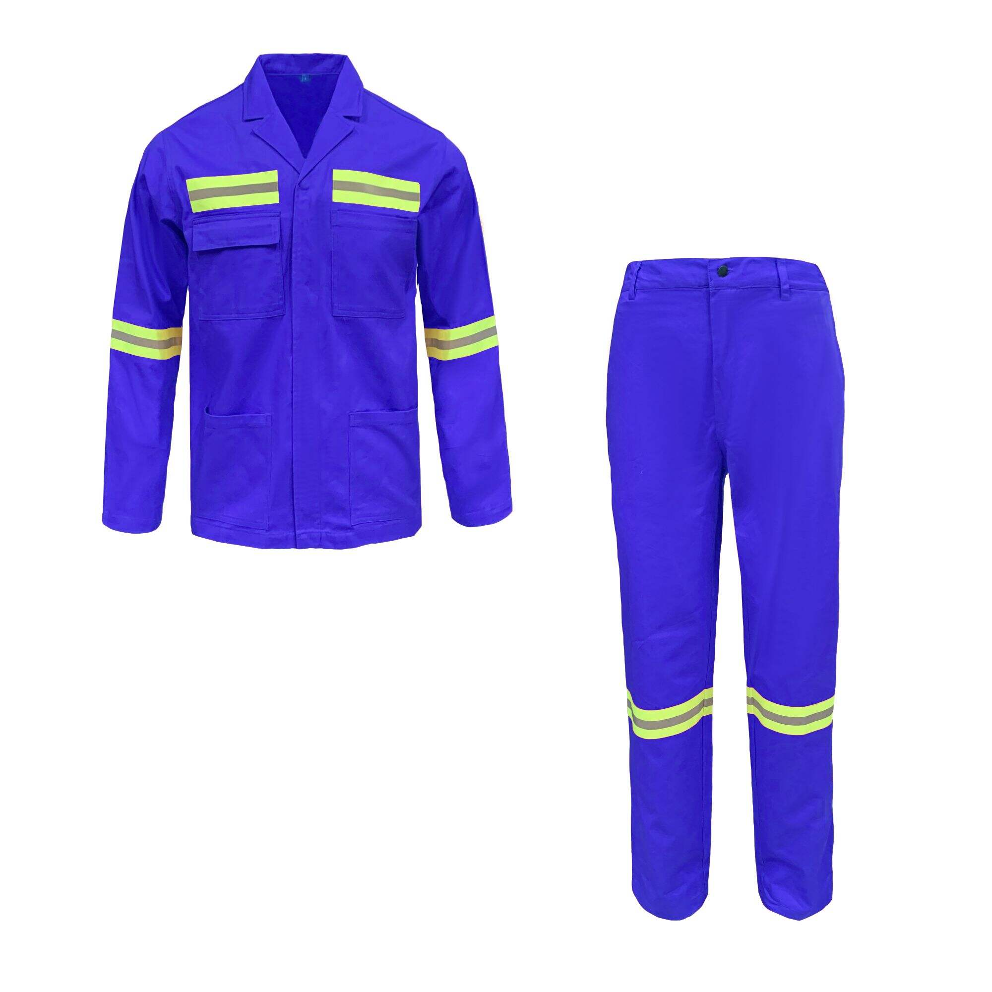 Customize Wear-Resistant Safety Work Wear Construction Polyester And Cotton High Visibility Two Piece Work Suit