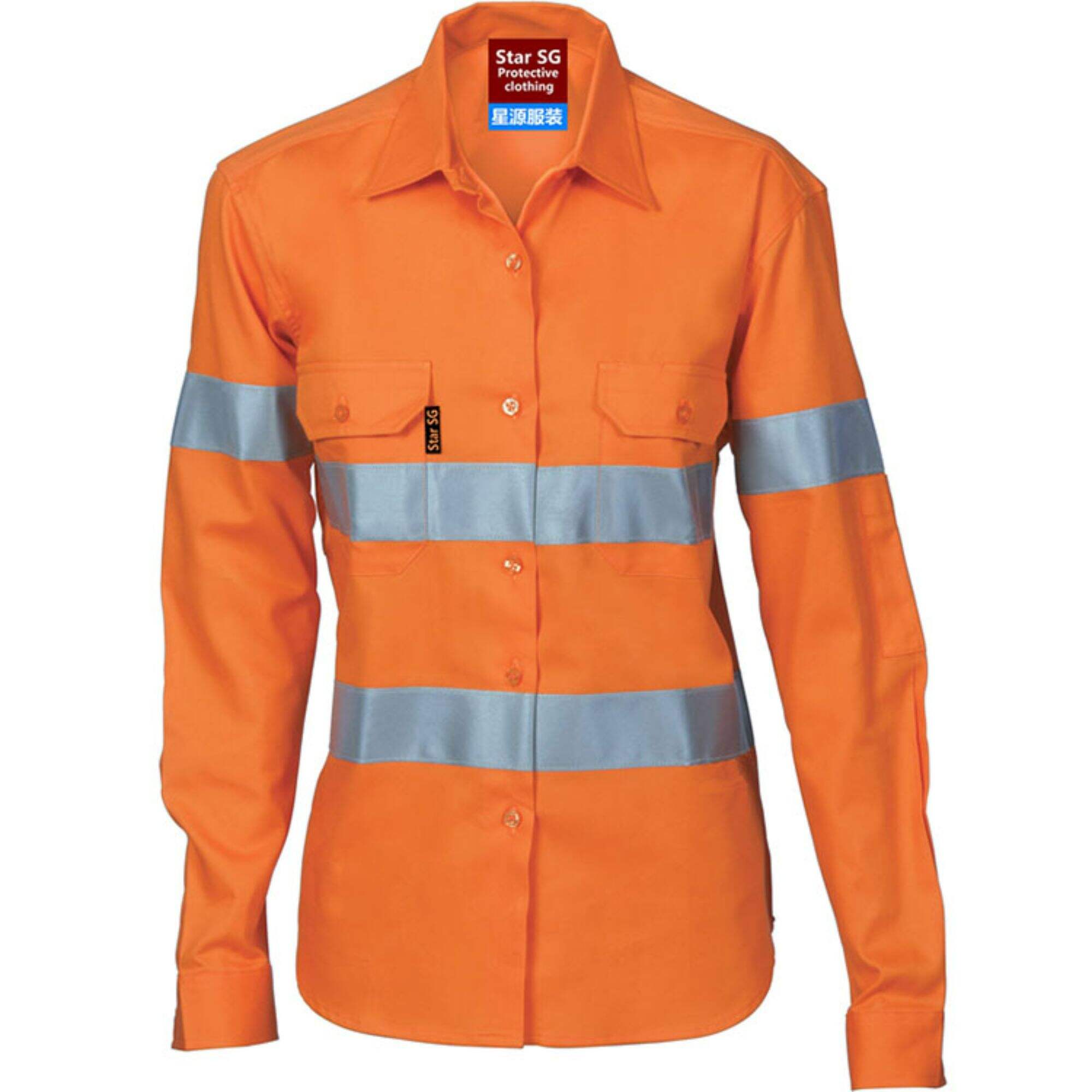 Hot Sale Industrial Fast Dry Reflective Traffic Mining Coal Clothes Hi Vis Long Sleeve Shirt With Pockets On The Right Side