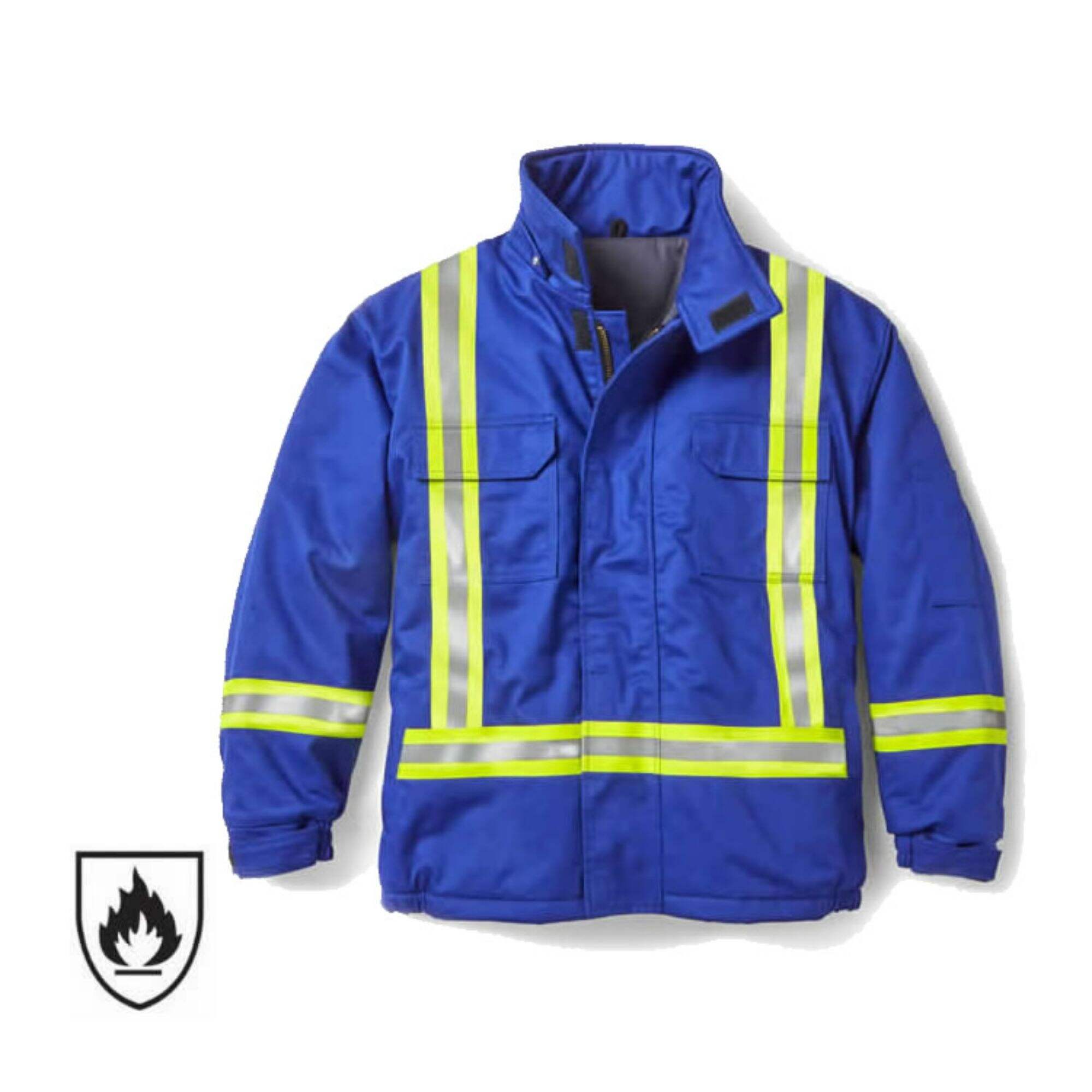 Multifunctional Pockets Detachable Hood Hi Vis Reflective Safety Jacket Fire Proof Fire Resistant Work clothes