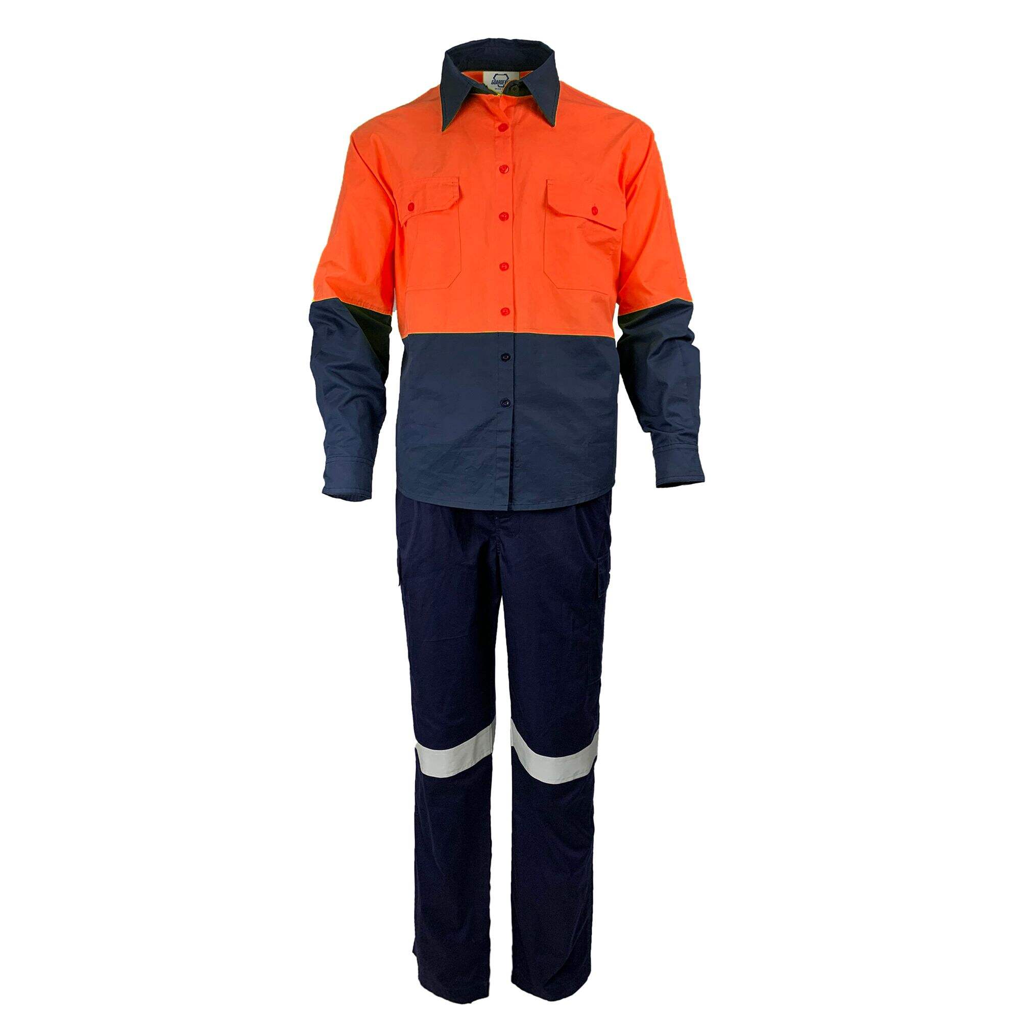 Hi Vis Long Sleeve Embroidered Work suit Unisex Custom Safety Cotton Clothes