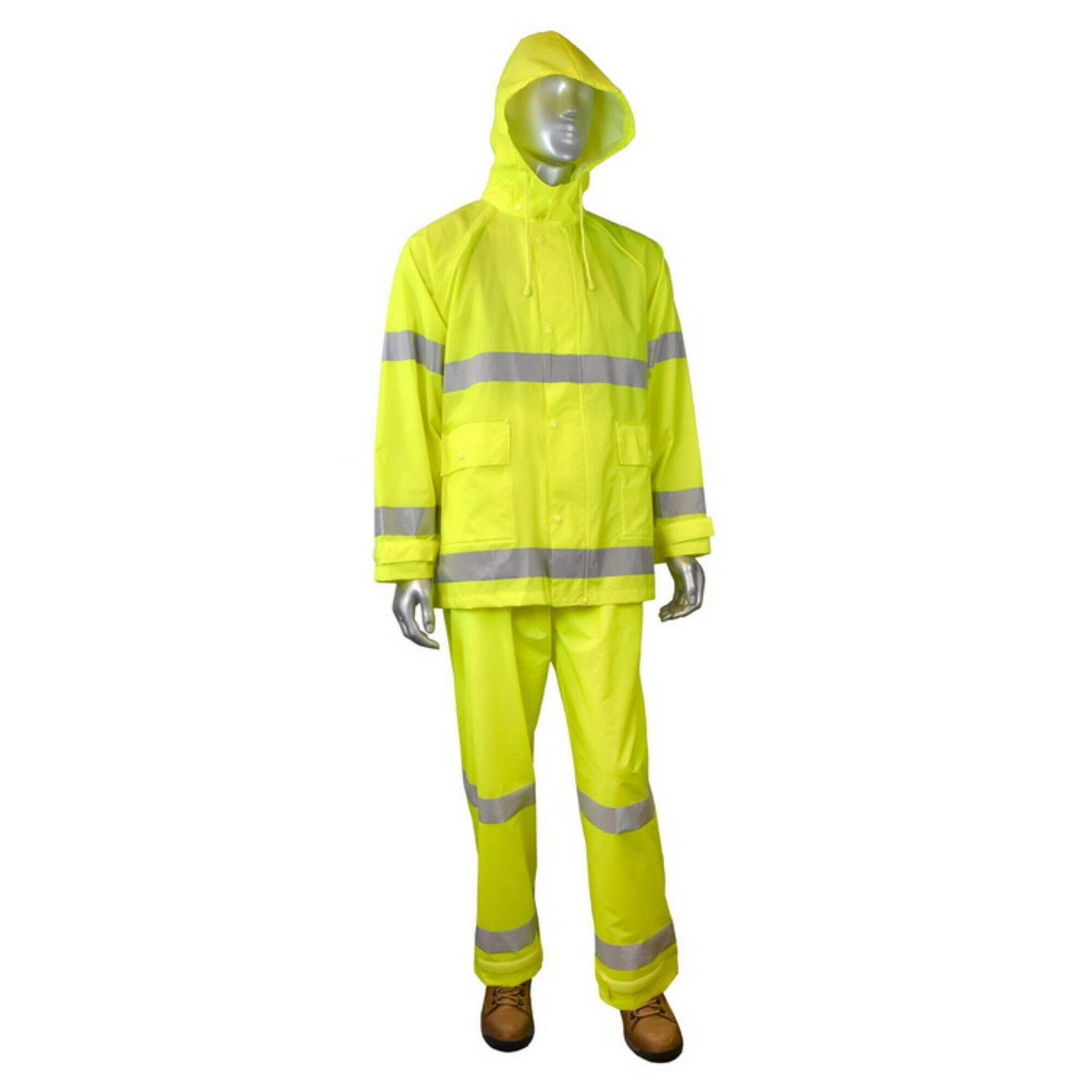 Industrial Hi Vis Reflective suit Waterproof suitable work construction  raincoat