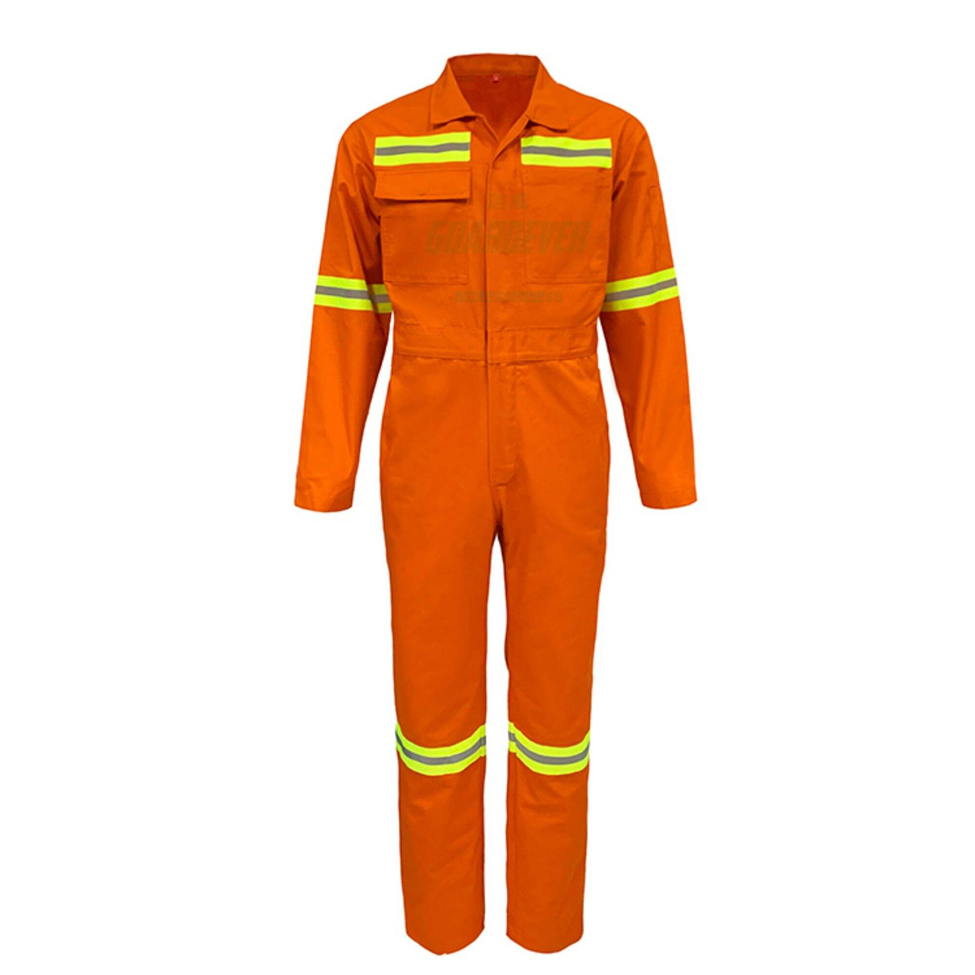 Construction Worker Reflective Hi Vis Safety Work Coverall With Two Pockets On The Chest Wholesale Workwear Clothes