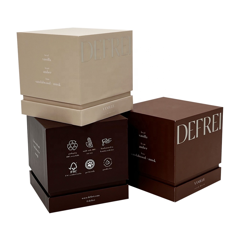 Custom Unique Rectangular Craft Packaging Color Hard Cardboard Luxury Candle Box for Gift supplier