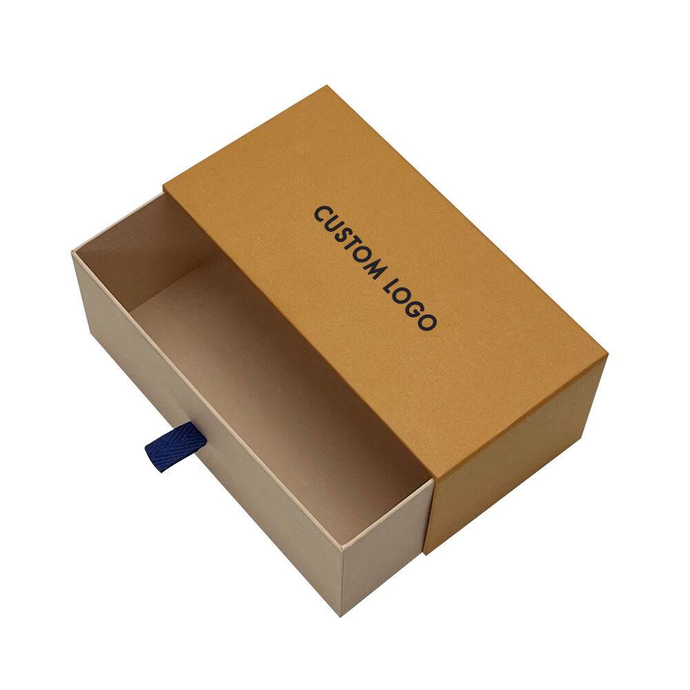 Luxury custom rigid cardboard sliding drawer paper box gift drawer packing box details