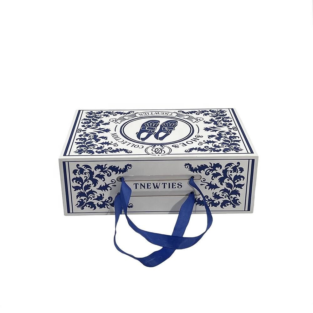 New Design Customized Shoe Box Folding Magnetic Gift Boxes Wholesale Printing Paper Shoe Box with Handle details