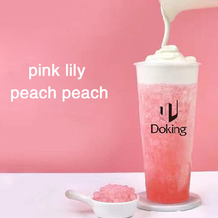 Pink lychee and peach juice