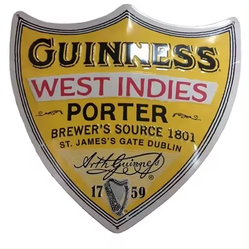 3d vintage shield shape aluminum metal sign