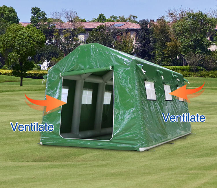 Good Quality UV Resistance Waterproof Big Inflatable Camping Outdoor Tent  2rooms Disaster Relief Rescue Tent Construction factory