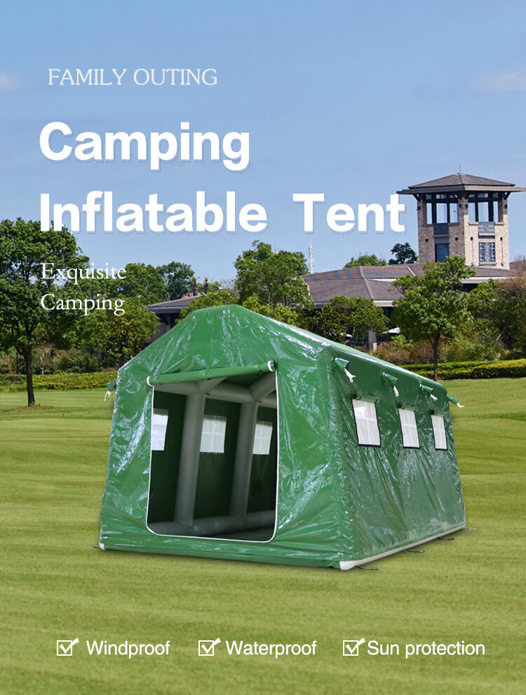 Good Quality UV Resistance Waterproof Big Inflatable Camping Outdoor Tent  2rooms Disaster Relief Rescue Tent Construction details