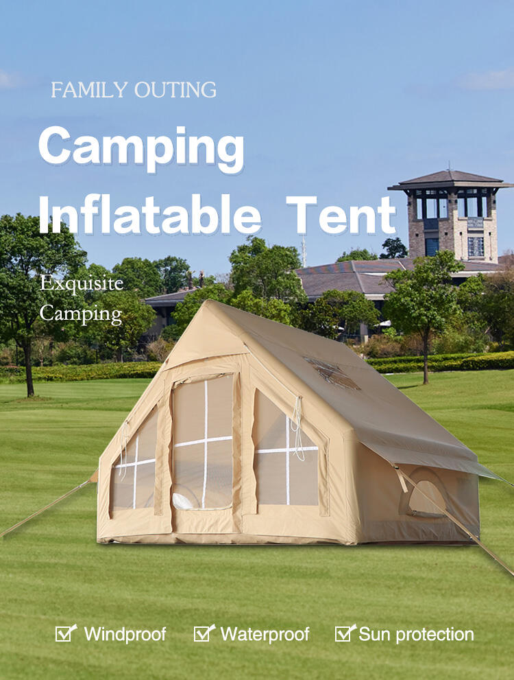 Qingdao Airbrother Waterproof Wind Proof Foldable Outdoor Camping Extend 6.3 Cotton Air Pole Glamping Inflatable House Tent supplier