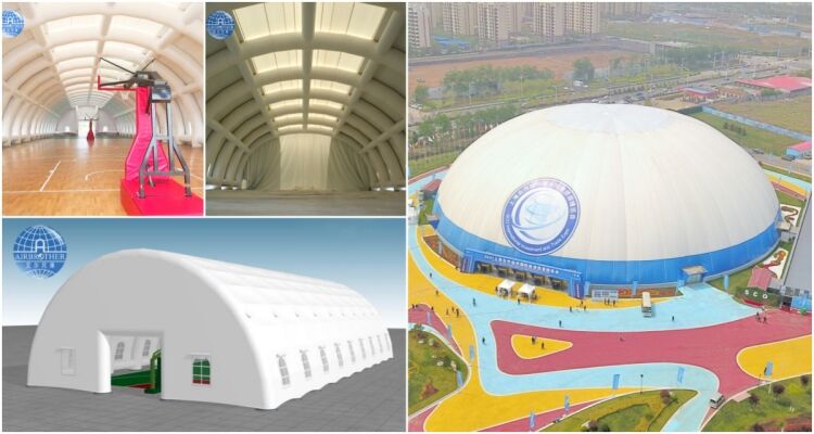 Quick Assembly Outdoor Big Size PVC Fabric Air Beam Inflatable Dome Tunnel Tent Building Structure for Sports details